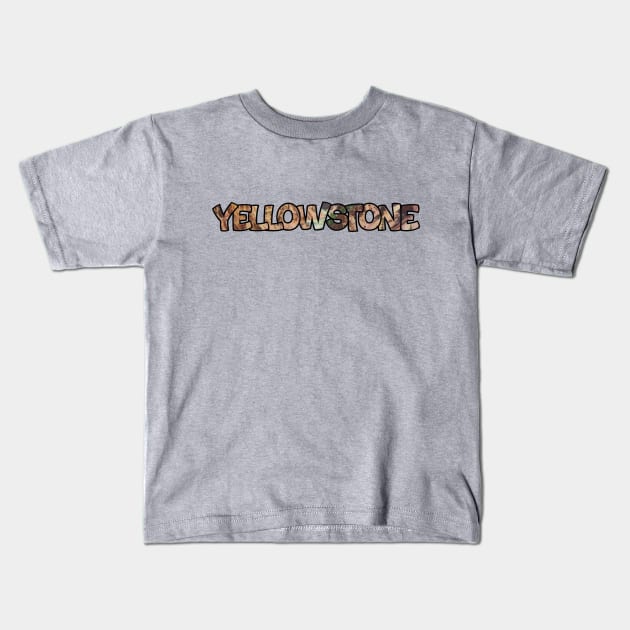 Vintage Yellowstone Kids T-Shirt by Lil-Bit-Batty